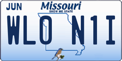 MO license plate WL0N1I