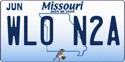 MO license plate WL0N2A