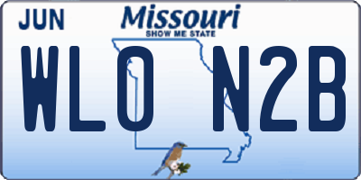 MO license plate WL0N2B