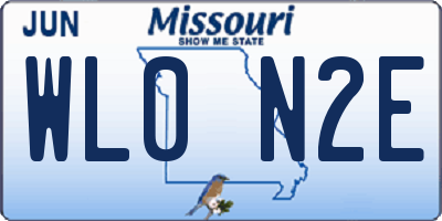 MO license plate WL0N2E