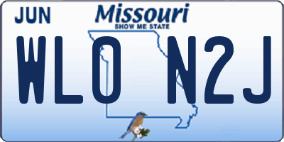 MO license plate WL0N2J