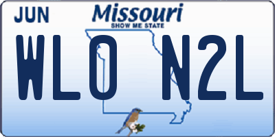 MO license plate WL0N2L