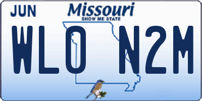 MO license plate WL0N2M