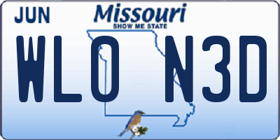 MO license plate WL0N3D