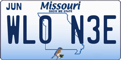 MO license plate WL0N3E
