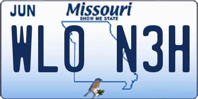 MO license plate WL0N3H