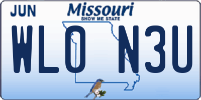 MO license plate WL0N3U