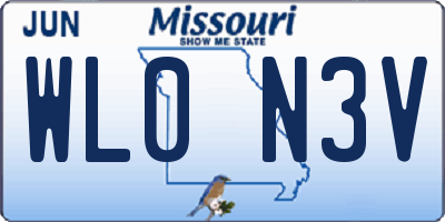 MO license plate WL0N3V