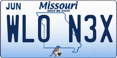 MO license plate WL0N3X