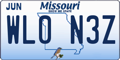 MO license plate WL0N3Z
