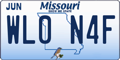 MO license plate WL0N4F