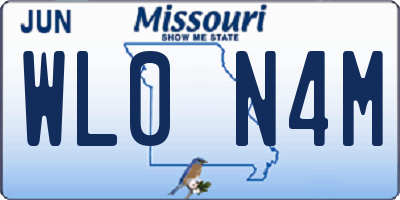 MO license plate WL0N4M