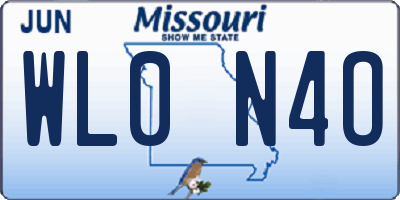 MO license plate WL0N4O