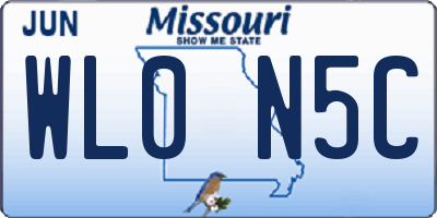 MO license plate WL0N5C