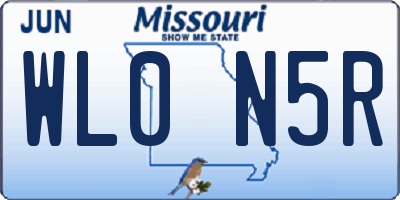 MO license plate WL0N5R