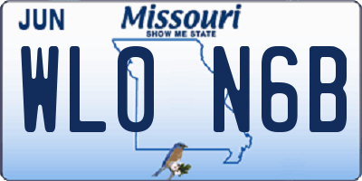 MO license plate WL0N6B