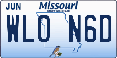 MO license plate WL0N6D