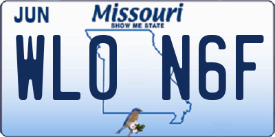 MO license plate WL0N6F