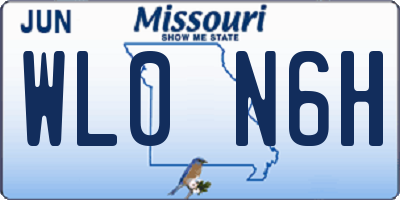 MO license plate WL0N6H