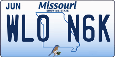 MO license plate WL0N6K