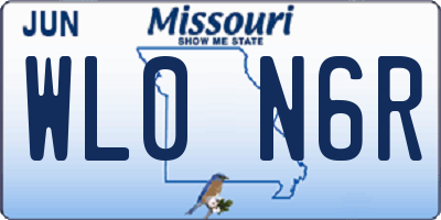 MO license plate WL0N6R
