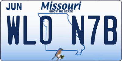 MO license plate WL0N7B