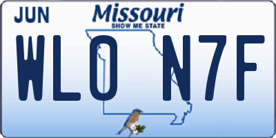 MO license plate WL0N7F