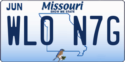 MO license plate WL0N7G