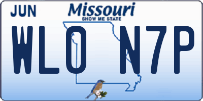 MO license plate WL0N7P