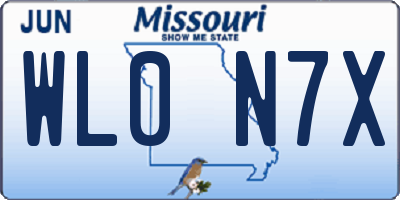 MO license plate WL0N7X