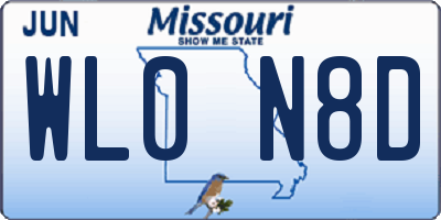 MO license plate WL0N8D