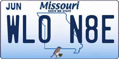 MO license plate WL0N8E