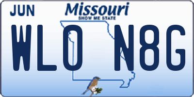 MO license plate WL0N8G