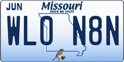 MO license plate WL0N8N