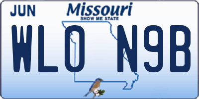 MO license plate WL0N9B