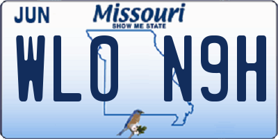 MO license plate WL0N9H