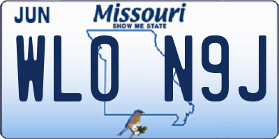 MO license plate WL0N9J