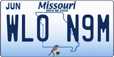 MO license plate WL0N9M