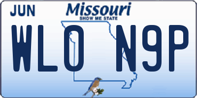MO license plate WL0N9P