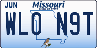 MO license plate WL0N9T