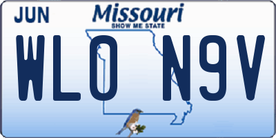 MO license plate WL0N9V