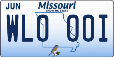 MO license plate WL0O0I