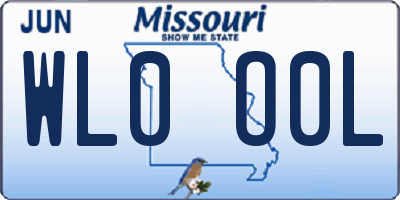 MO license plate WL0O0L