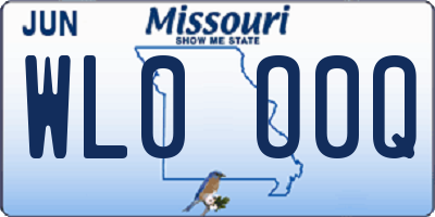 MO license plate WL0O0Q