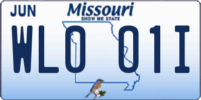 MO license plate WL0O1I