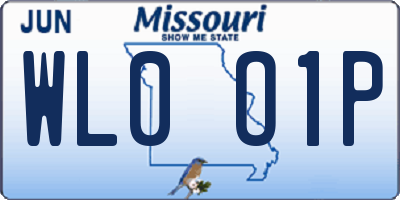 MO license plate WL0O1P