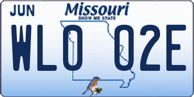 MO license plate WL0O2E