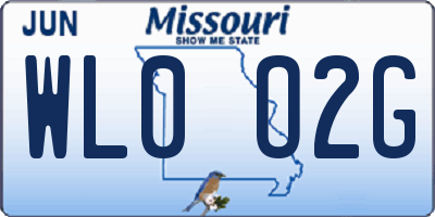 MO license plate WL0O2G