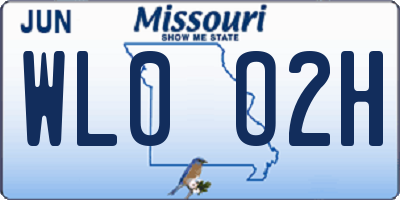 MO license plate WL0O2H