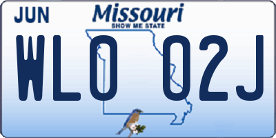 MO license plate WL0O2J